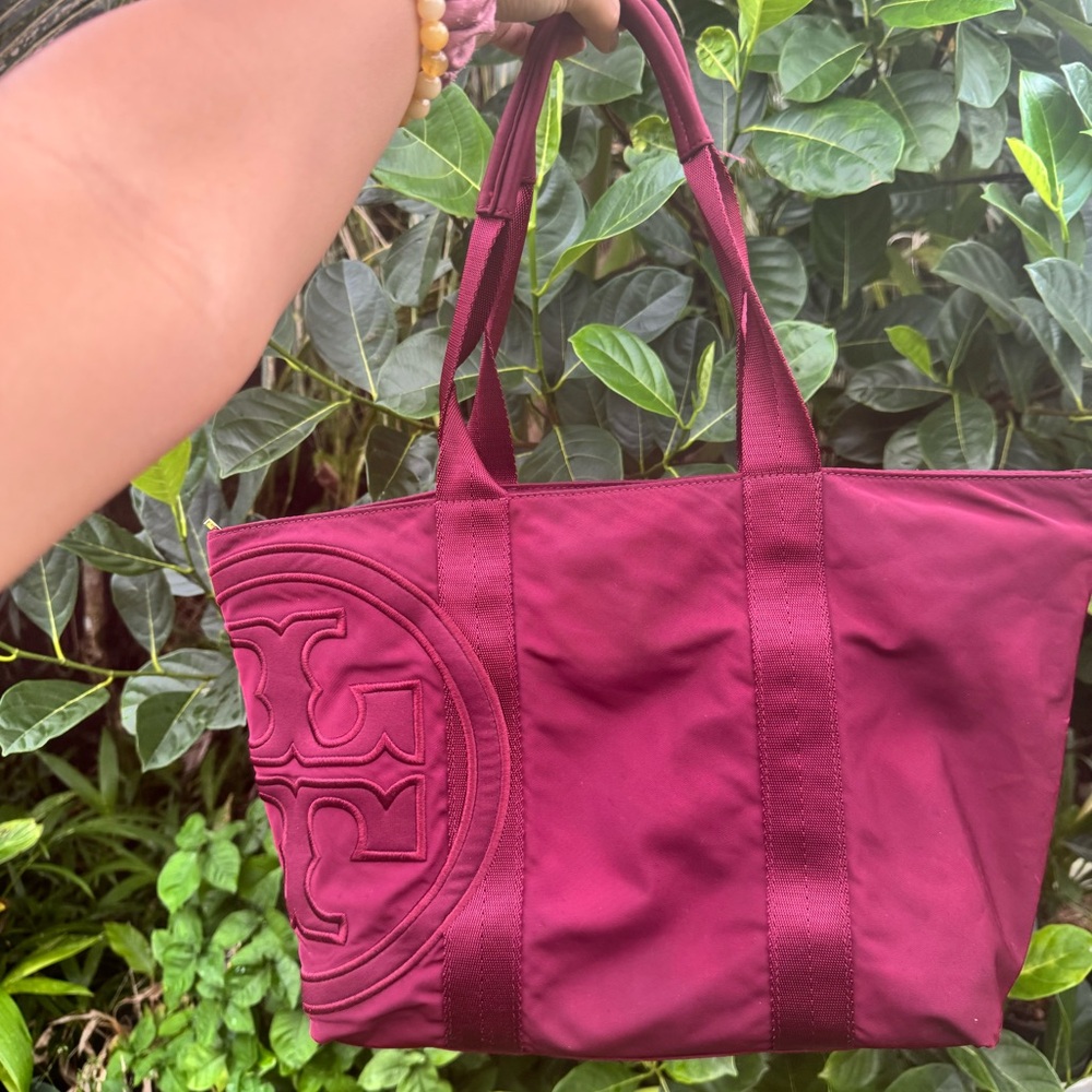 Tory Burch Maroon Tote w/ dust bag - Picture 3 of 8